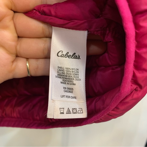 Cabela’s Duck Down Insulated Long Sleeve Puffer Jacket Pink size Small - Picture 6 of 9
